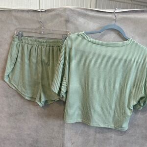 Green Striped Lounge Set